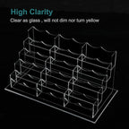 Vevitts Acrylic Business Card Holder for Desk Multiple Business Card Holders Business Card Organizer Business Card Display Rack Clear Plastic Business Card Stand for Home Office (15 Slots)