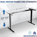 VIVO Electric Dual Motor Stand Up Desk Frame for 40 to 85 inch Table Tops, Frame Only, 3 Stage Height Adjustable DIY Workstation with Memory Controller, Black, DESK-V103E