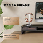Fenge Dual Monitor Stand, Monitor Riser with Drawer, 42.5 Inch Large Computer Monitor Stand for 2 Monitors, 2 Tier Wooden Desk Shelf for Top of Desk