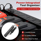 ERVNYNT 3 layers power tool organizer Loads 150lbs with 6 Cordless Drill Holder and 6 Outlet Power Strip,it’s good choice for husband birthday gift,red
