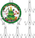 LonlyEagle 6 Pack 9 Inch Clear Plastic Easels or Stand/Plate Holders to Display Pictures or Other Items at Weddings, Plate Stands for Home Decoration, Birthdays, Tables