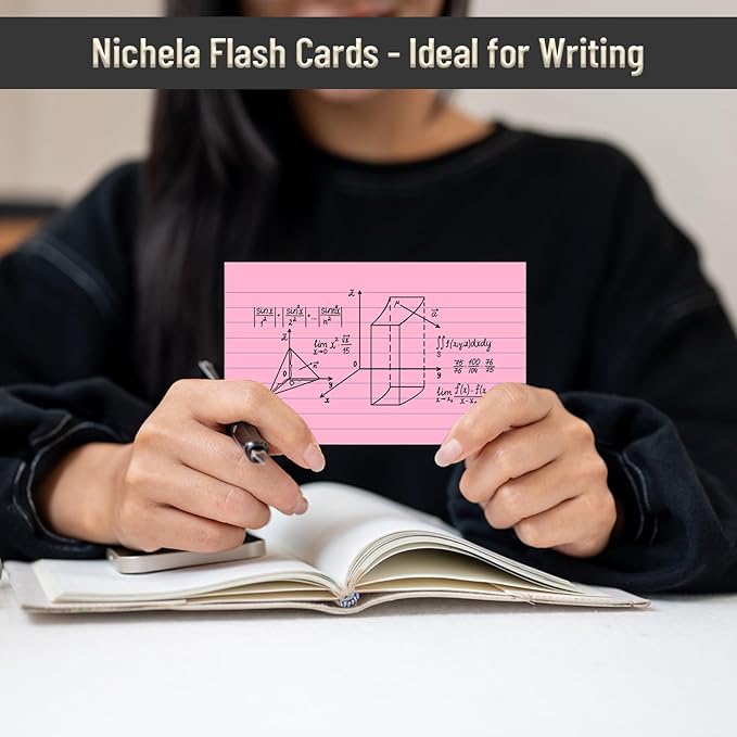 300 Count Colored Index Cards 3 x 5 Inch Ruled Index Cards, Flash Cards College Ruled for School, College, Office and Home Organization, Durable Study To Do List Note Cards with Ruled Lines