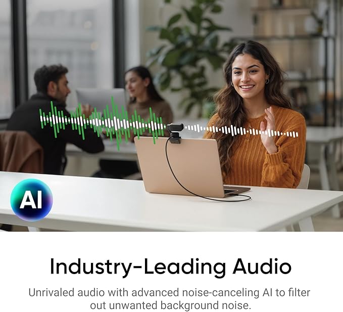 Insta360 Link 2 Tripod Bundle - PTZ 4K Webcam for PC/Mac, 1/2" Sensor, AI Tracking, HDR, AI Noise-Canceling Mic, Gesture Control for Streaming, Video Calls, Gaming, Works with Zoom, Teams, Twitch