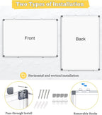 AMUSIGHT 2 Pack Double-Sided Magnetic Whiteboard, 48" x 36" Dry Erase Board, Aluminum Frame White Board for Wall, Hanging Mounting White Board Dry Erase Marker Board for Office, School, Home