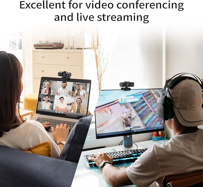 j5create 4K Wide Angle Webcam with Microphone/Privacy Cover for Video Conferencing, Streaming, Recording and Online Teaching, Supports Zoom, Skype, Teams, OBS and More (JVU430)