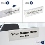 50-Pack 8.5" x 2" Acrylic Name Plate for 1" Cubicle Wall Glass – Custom Name Sign Holder – Single Sided Acrylic Display Stands - Placard Label Holder Use for Classroom, Offices, Office Door