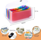 2 Pack 13-Pockets Expanding Accordion File Folder Mini Organizer Wallet for Storage Invoice/Receipt/Cards/Coupon/Tickets