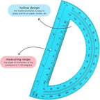 Zonon 36 Pack 6 Inch Plastic Protractor Christian Charity Donation 180 Degrees Pink Blue Clear Protractors for Classroom School Math Teacher Student Office Supplies Christmas Operation Gifts