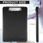 Mimorou 5 Pcs Clipboard with Storage,9.5 x 13.5 Inch Plastic Heavy Duty Foldable Clip Board with Pen Holder Low Profile Clipboard for Nurse Teacher Classroom Office Back to School Supplies
