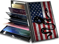 BWEGRHE Slim Credit Card Holder, Snake Flag RFID Blocking Metal Wallet for Men & Women, Aluminum Minimalist Hard Case Pocket-Sized Business Cards Organizer (Fits Up to 10 Cards)