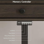 ONBRILL Standing Desk with Drawers, 55 x 23 Inch Electric Height Adjustable Desk with Storage & Outlets, for Computer Workstation, Home Office, Retro Curved Table Corner Design, Dark Walnut