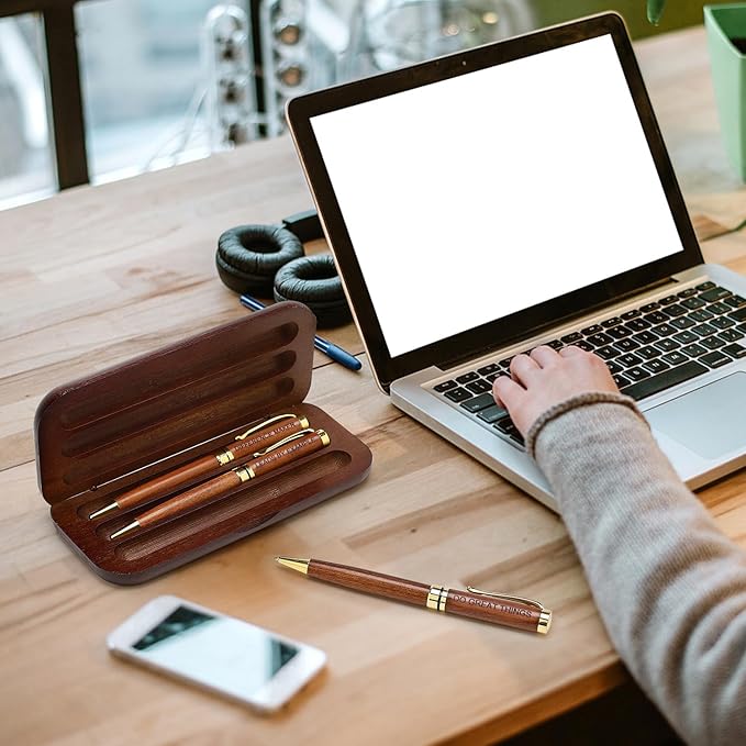 Engraved Wood Pen Set Thank You Gifts for Boss Coworkers Nurses Difference Maker Teacher Gifts for Women Employee Coach Counselor Therapist Leadership Work Christmas Gift Stuff Office Business Pens