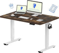 FLEXISPOT EN1 One-Piece Standing Desk with 1-Inch Thick Seamless Desktop, 48"x30" Electric Height Adjustable Desk for Home Office, Multi-Monitor Setups & Easy Assembly, Rustic Brown