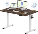 FLEXISPOT EN1 One-Piece Standing Desk with 1-Inch Thick Seamless Desktop, 48"x30" Electric Height Adjustable Desk for Home Office, Multi-Monitor Setups & Easy Assembly, Rustic Brown