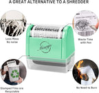 Miseyo Identity Theft Protection Roller Stamp Set - Mint Green (6 Refill Ink Incleded)