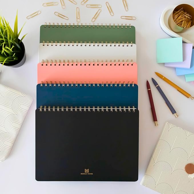 Merely Home Undated Weekly Schedule | Business Planner | 8.25” x 11.75” ADHD Organizer | Premium Multi-Layout Schedule | Pink | Landscape Layout