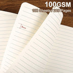 TSFPapier Lined Journal Notebook for Work College Ruled Note Book 5.79"x8.27" A5 PU Leather Daily Journaling 216 Pages for Women Men Writing Home School Supplies Business (Brown)