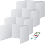 4-Pack Classroom Privacy Shields for Student Desks - Easy to Clean Plastic Desk Divider Folder Study Carrel Sneeze Guard for Student Testing Dividers Boards