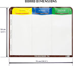 PMXBOARD 3 Column Magnetic Kanban Board, Scrum Board Flex Whiteboard Kit. Agile Kit, 47 Magnetic Kanban Cards, Scrum Cards Set. Project Management Board for Project Planning, Kanban Whiteboard Kit