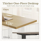 ErGear Height Adjustable Electric Standing Desk, 47.2 x 23.6 Inches Sit Stand up Desk with 1.18" Thickness Whole-Piece Desktop, Memory Computer Home Office Desk (Natural Wavy)