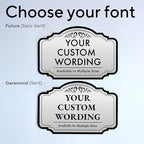 Custom Decorative Outdoor Metal Sign - Personalized Aluminum Driveway Sign, Waterproof, Made In USA - Design 2 Metallic Silver 10x7 In