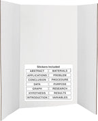White Tri-Fold Presentation Board 28" X 40" Corrugated Tabletop Display Exhibition Board Lightweight and Portable with Smooth Surface Great for School Projects and Business presentations - by Emraw