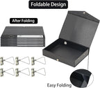 URbantin 6 Pack Foldable Plastic Box Files A4 with Metal Clip,65mm Spine,Document Archive Folders for Office（Black）
