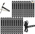 Donruby 24Pcs Silicone Cable Ties - Reusable & Washable with Locking Buckles, Adjustable Fastening Cable Management Straps, Multi-Purpose High Elasticity Cord Organizer (Black)