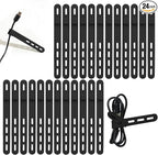Donruby 24Pcs Silicone Cable Ties - Reusable & Washable with Locking Buckles, Adjustable Fastening Cable Management Straps, Multi-Purpose High Elasticity Cord Organizer (Black)