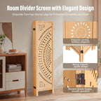 ALeesing 6 Panel Wood Room Divider Fully Assembled, Decorative Room Dividers and Folding Screens, 5.6Ft Room Divider Screen Freestanding Partition Wall Dividers for Home Bedroom Office, Light Brown