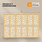 VINGLI 70'' H Room Divider, Non-Woven Fabric Privacy Screen, Indoor Partition Wall Dividers, Freestanding Hinged Space Separator with Modern Unique Pattern (Gold, 6 Panel)