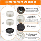 Furniture Risers Bed Risers Heavy Duty 1 inch, 2 inch, 3 inch, 4 inch Round Adjustable Bed Lifts Riser for Desk Legs Table Couch Sofa Chair Refrigerator Washing Machine (1+1 Inch, White, 4 Pack )