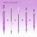 Luxeviss 100 Pcs Inspirational Pens Bulk - Motivational Ink Ballpoint Pen with Quotes Stylus Tip Nurse Gifts for School Coworkers Office Supplies Black Ink