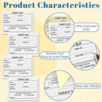 400 Pcs Tardy Slip Book with Carbonless Duplicates Easy Removal Fold and Tear with 3.9 * 2.8inch (Tardy Slips) 2 Part Form Register Book for Student Late Arrival School Supplies Teacher (400)