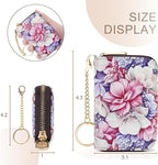 APHISON RFID Credit Card Holder Wallets for Women Leather Zipper Card Case for Ladies Keychain Wallet
