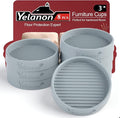 Yelanon Furniture Coasters - 8 Pcs 3'Round Rubber Furniture Caster Cups - Non Slip Pads Hardwood Floors Non Skid Grippers - Anti Slide Floor Protector for Bed Couch Stoppers Gray