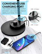 BOHON LED Desk Lamp with USB Charging Port 3 Color Modes Dimmable Reading Light Intelligent Induction Auto Dimming Task Lamp Neck Flexible Table Lamp for Bedside Office, AC Adapter Include