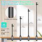 Ailight Camera Desk Mount Webcam Stand with Phone Holder, Adjustable Table Camera Stand with 1/4" Screw & C Clamp Overhead Tripod Webcam Mount for Logitech Obsbot insta360 Anker and Others
