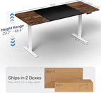 VIVO Electric 71 x 30 in Rustic Standing Desk, Memory Height Adjustment, 1B Series, Holds 220 lbs, Black and Vintage Brown Top, White Frame, DESK-KIT-1W7BN