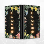 BWEGRHE Slim Credit Card Holder, Moon Flower RFID Blocking Metal Wallet for Men & Women, Aluminum Minimalist Hard Case Pocket-Sized Business Cards Organizer (Fits Up to 10 Cards)