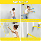 Oleitodh 12 Rolls Yellow Painters Tape Bulk 3 inch x 60 Yards, Painters Masking Tape No Residue Wall Painting Tape Artist Tape Trim Edge Finishing Tape for Wall Painting Decoration DIY Supplies