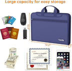 5200℉ Fireproof Accordion File Organizer with Lock, Thickened Document Organizer 13 Pocket with Zipper & Labels, Important Document Organizer, Expanding File Folder with Handle for Letter A4 (Blue)