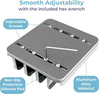 TEFONIA Adjustable Laptop Stand, 5 Slots, Aluminum Space-Saving, for Apple MacBook/Surface/Galaxy/Tablet/iPad/iPhone, Silver