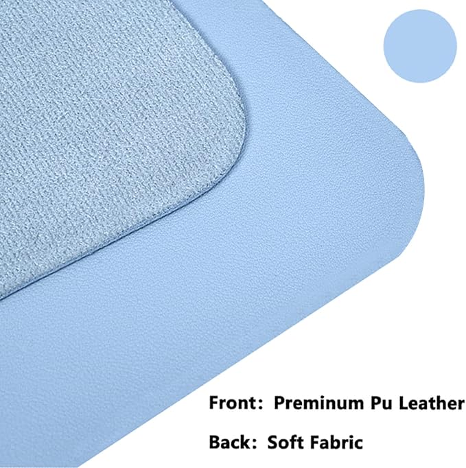 PU Leather Desk Pad Protector Gaming Mouse Pad Non Slip Desk Mat for Keyboard and Mouse Waterproof Desk Writing Pad for Office and Home Desk Accessories(Blue, 35.4 * 17.7)