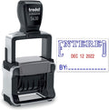 Trodat 5430 Professional Self-Inking Date Stamp with Entered - Blue/Red 2 Color Ink