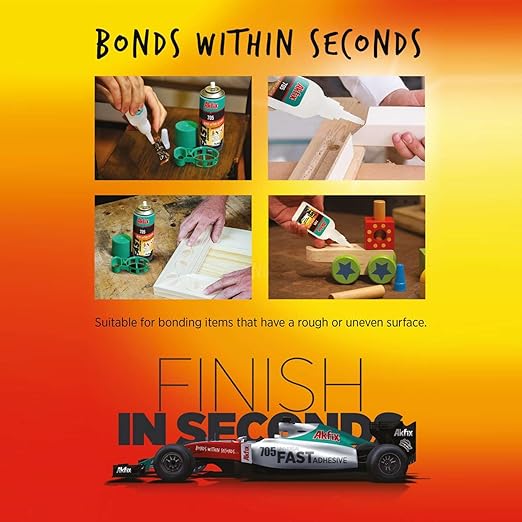 Akfix 2-Pack 400ml 705 Fast Adhesive CA Glue (3.50 oz.) with Activator (13.50 fl oz.) Clear Super Glue Adhesive and Accelerator Spray - 2 Pack