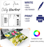 8-1/2"×5-1/2" Shipping Labels 60 Labels Sticker Paper for Laser/Ink Jet Printer mailing Labels 8.5"×11" White 2 per Sheet