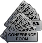 Standard Conference Room Sign - Silver - Small 10 Pack