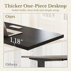 ErGear Height Adjustable Electric Standing Desk, 47.2 x 23.6 Inches Sit Stand up Desk with 1.18" Thickness Whole-Piece Desktop, Memory Computer Home Office Desk (Black Rattan)