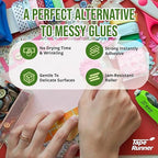 Tape Runner - Double Sided Adhesive with Dispenser Roller Included - Acid Free, Sticky, Transparent - Ideal for Scrapbooking, Crafts & More - Retractable (315 inches per Cartridge), 10 Cartridges